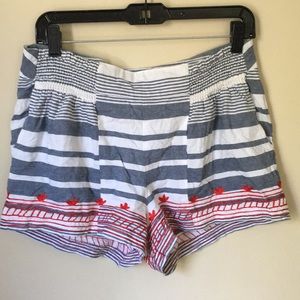 Mud pie striped and embroidered shorts